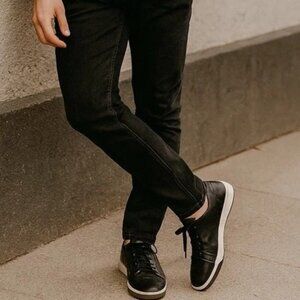 Johnston & Murphy 1850 Men's leather sneakers black size 9 1/2 M